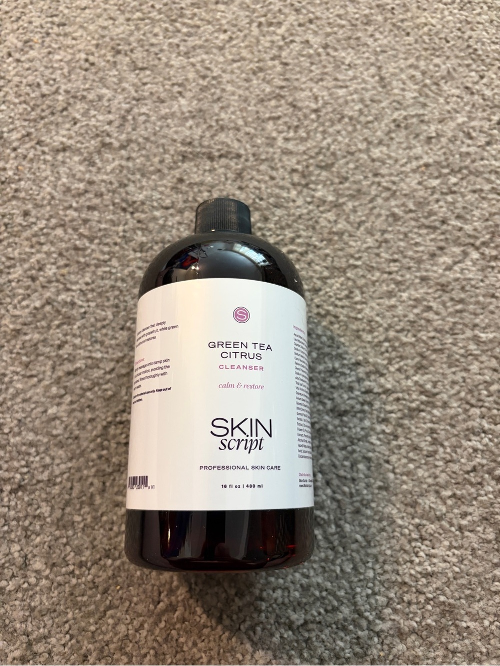 Skin Script Green Tea Citrus Cleanser - 16 oz Professional Size